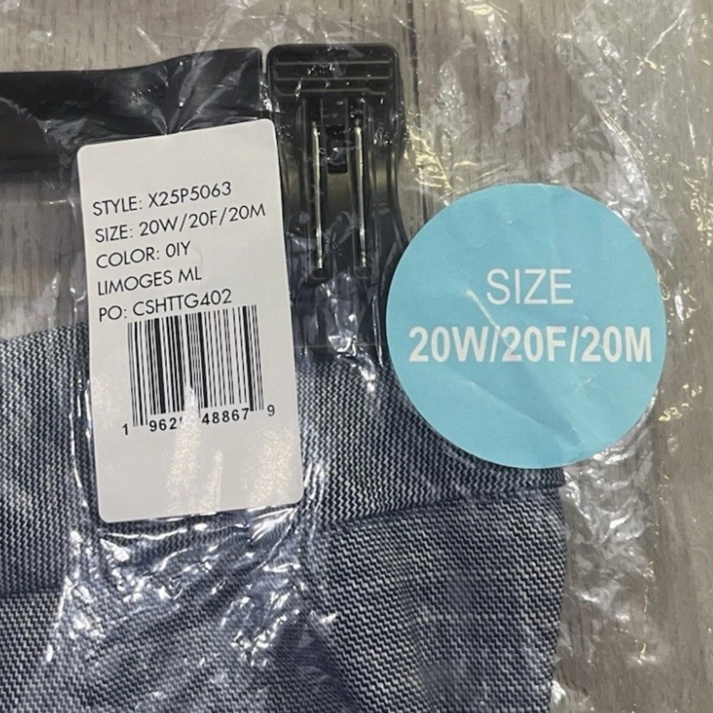 Calvin Klein Plus Mid-Rise Cropped Ankle Pants X25P5063 Limoges Multi Blue 20W